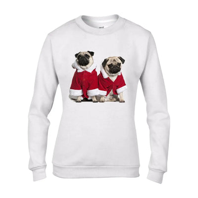 Pug Dog Santa Claus Christmas Women's Jumper \ Sweater M