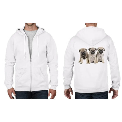 Pug Puppies Full Zip Hoodie