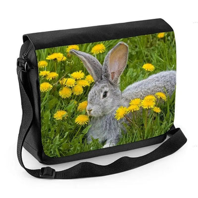 Rabbit In Grass Laptop Messenger Bag