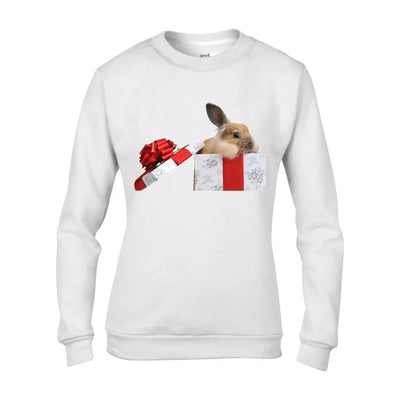 Rabbits In A Box Christmas Women's Jumper \ Sweater S