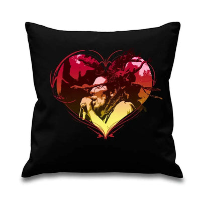 Rasta Heart Dreadlocks 46 x46 cm Sofa Cushion Black