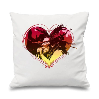 Rasta Heart Dreadlocks 46 x46 cm Sofa Cushion White