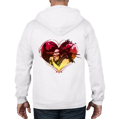 Rasta Heart Dreadlocks Full Zip Hoodie L / White