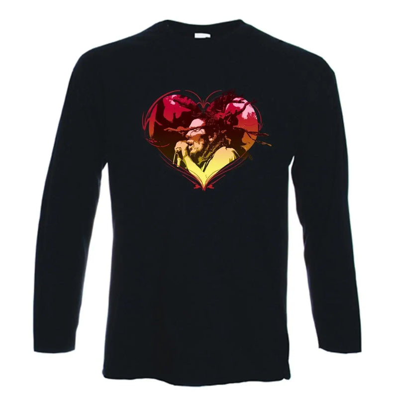 Rasta Heart Dreadlocks Long Sleeve T-Shirt XXL / Black