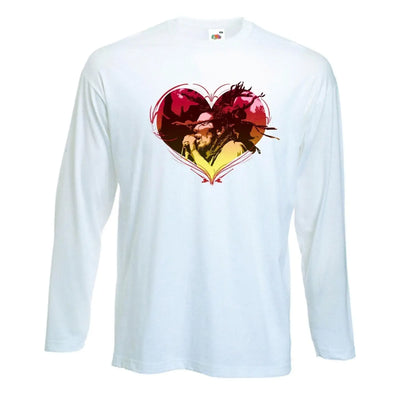 Rasta Heart Dreadlocks Long Sleeve T-Shirt XXL / White