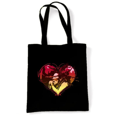 Rasta Heart Dreadlocks Tote Shoulder Shopping Bag Black
