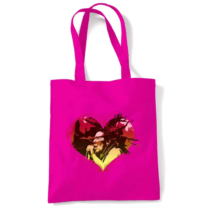 Rasta Heart Dreadlocks Tote Shoulder Shopping Bag Hot Pink