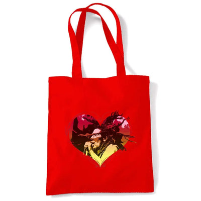 Rasta Heart Dreadlocks Tote Shoulder Shopping Bag Red