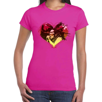 Rasta Heart Dreadlocks Women's T-Shirt M / Hot Pink