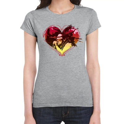 Rasta Heart Dreadlocks Women's T-Shirt M / Light Grey