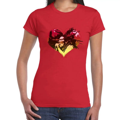 Rasta Heart Dreadlocks Women's T-Shirt M / Red