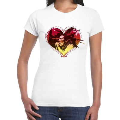 Rasta Heart Dreadlocks Women's T-Shirt M / White