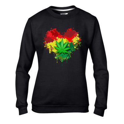 Rasta Heart Reggae Women's Sweatshirt Jumper L
