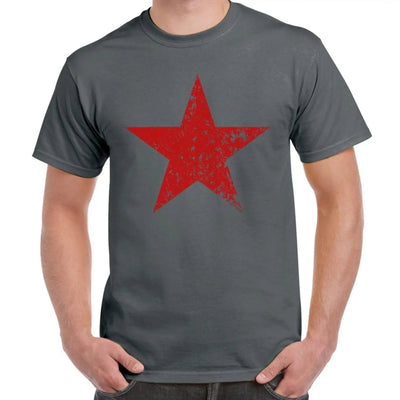 Red Communist Star Cuba Men's T-Shirt S / Charcoal
