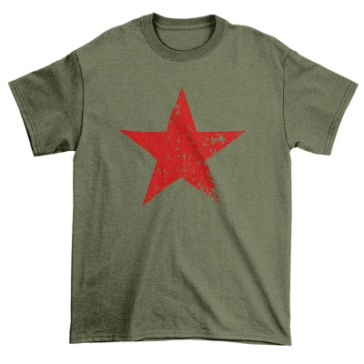 Red Communist Star Cuba Men's T-Shirt S / Khaki