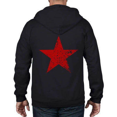 Red Communist Star Cuba Unisex Full Zip Up Hoodie M