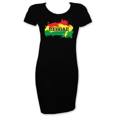 Reggae Splash Short Sleeve T-Shirt Dress