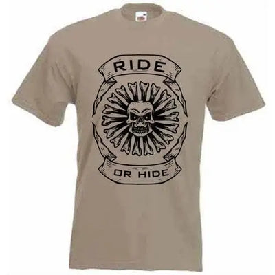 Ride or Hide Mens T-Shirt XXL / Khaki
