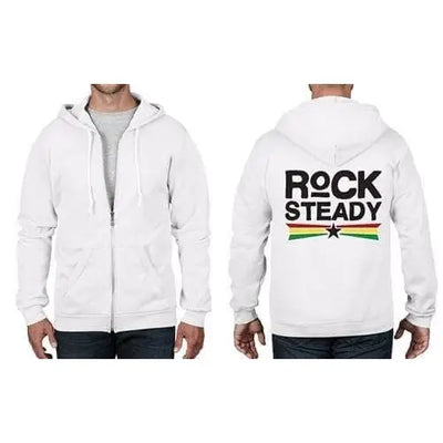 Rock Steady Reggae Full Zip Hoodie L / White