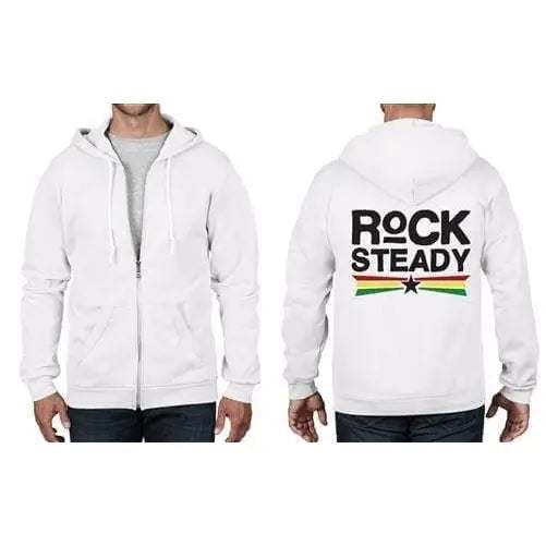 Rock Steady Reggae Full Zip Hoodie L / White