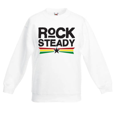 Rock Steady Reggae Rasta Children's Toddler Kids Sweatshirt Jumper 9-11 / White