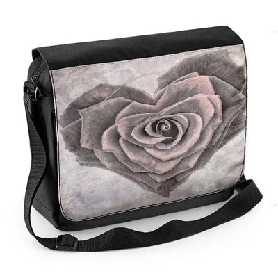 Rose Love Heart Laptop Messenger Bag