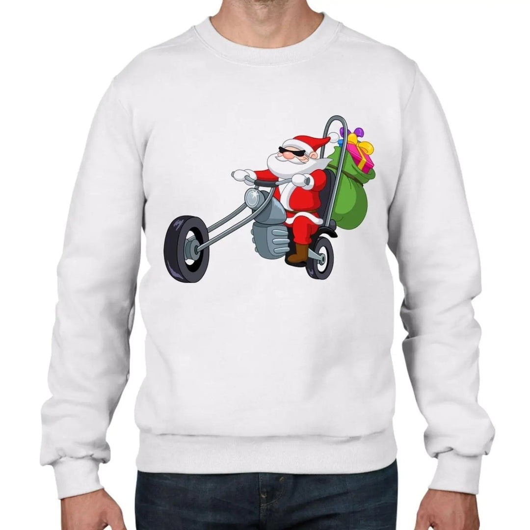 Santa Claus Biker Funny Christmas Men s Jumper Sweater Tribal T Shirts