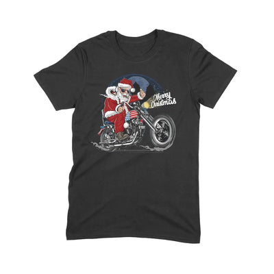Santa Claus Biker Merry Christmas Mens T Shirt - Mens