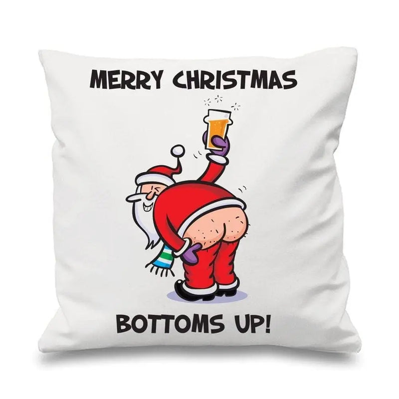 Santa Claus Bottoms Up Christmas Cushion