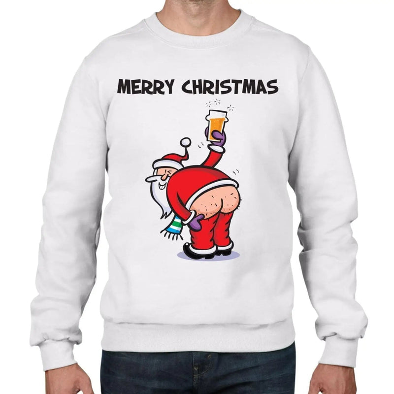 Santa Claus Bottoms Up Funny Christmas Men&