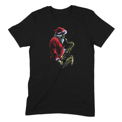 Santa Claus Christmas Saxaphone Cool Jazz Mens T Shirt