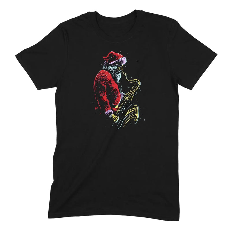 Santa Claus Christmas Saxaphone Cool Jazz Mens T Shirt