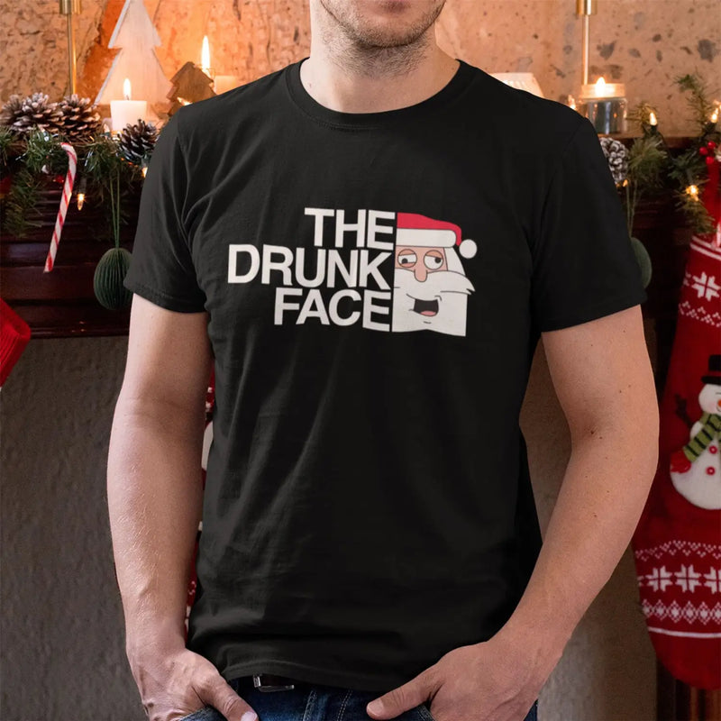 Santa Claus Drunk Face Funny Men’s Christmas T-Shirt