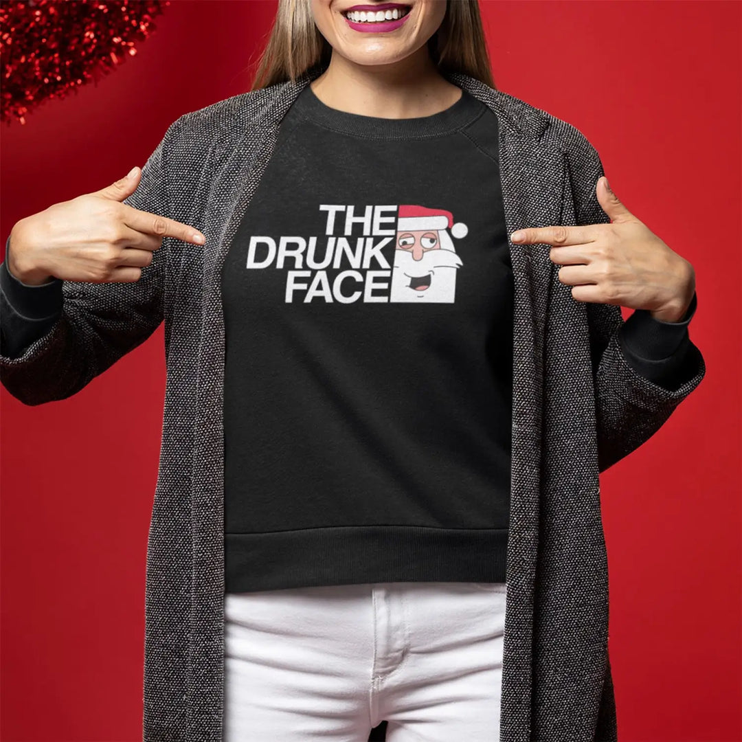 Santa Claus Drunk Face Funny Women's Christmas Jumper Sweatshirt