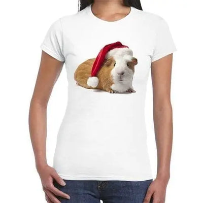 Santa Claus Guinea Pig Women's Christmas T-Shirt