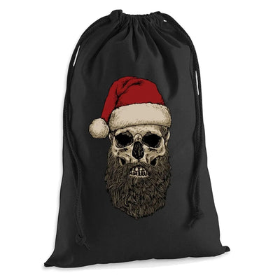 Santa Claus Hipster Beard Christmas Presents Stocking Drawstring Sack