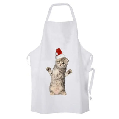 Santa Claus Kitten Christmas Chefs Apron