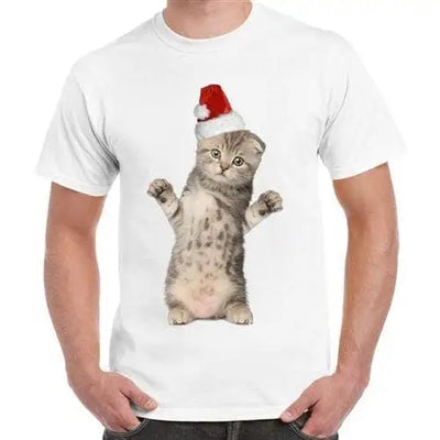 Santa Claus Kitten Men's Christmas T-Shirt