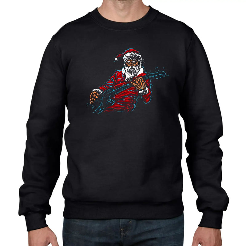 Santa Claus Rock Guitarist Christmas Mens Sweatshirt Jumper