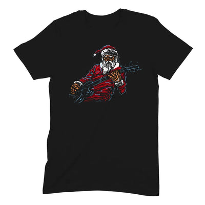 Santa Claus Rock Guitarist Christmas Mens T Shirt - Mens