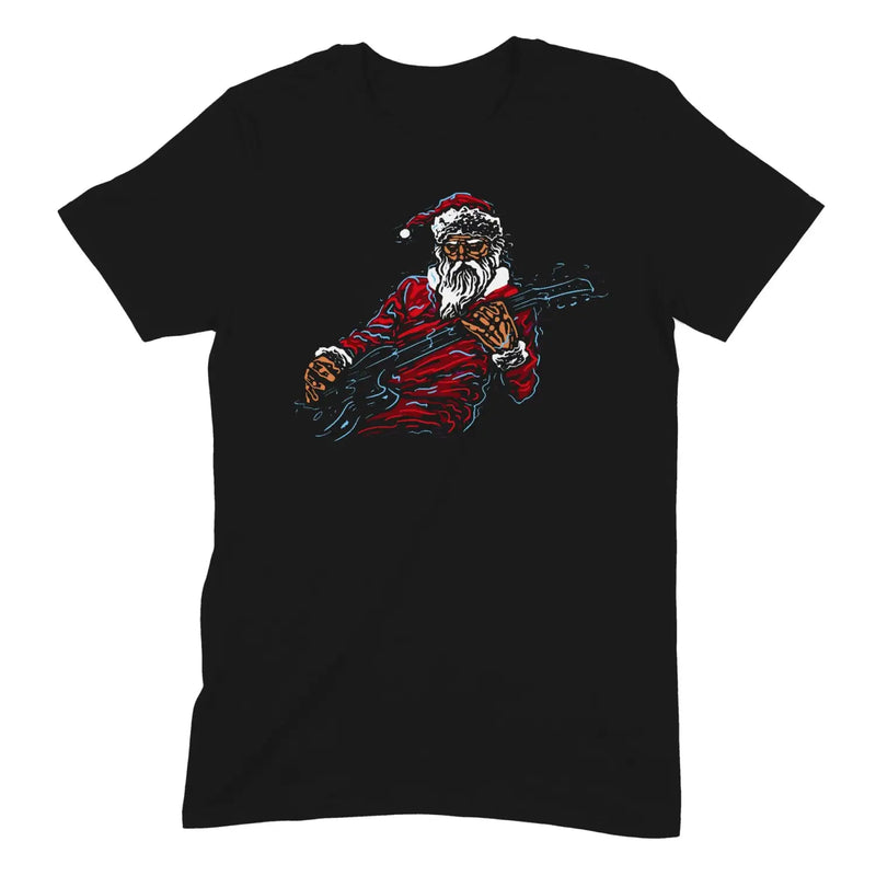 Santa Claus Rock Guitarist Christmas Mens T Shirt - Mens