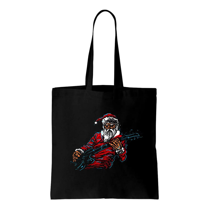 Santa Claus Rock Guitarist Christmas Shoulder Shopping Tote