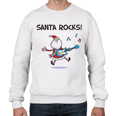 Santa Claus Rocks Funny Christmas Men's Jumper \ Sweater M