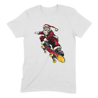 Santa Claus Skateboarder Christmas Mens T Shirt - Mens