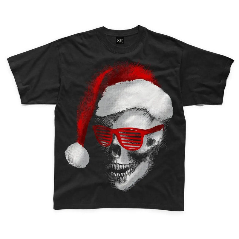 Santa Claus Skull Father Christmas Bah Humbug Kids T-Shirt 7-8