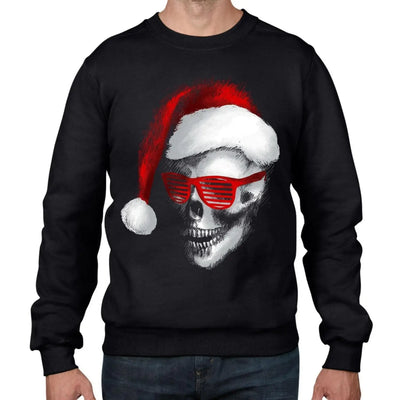 Santa Claus Skull Father Christmas Bah Humbug Men's Sweater \ Jumper L
