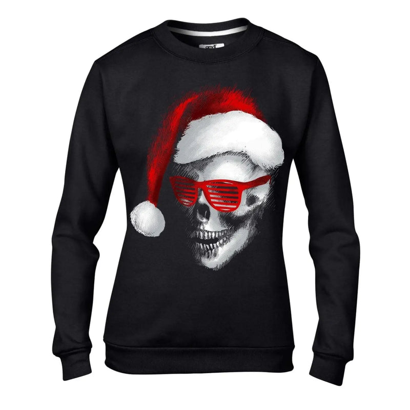 Santa Claus Skull Father Christmas Bah Humbug Women&