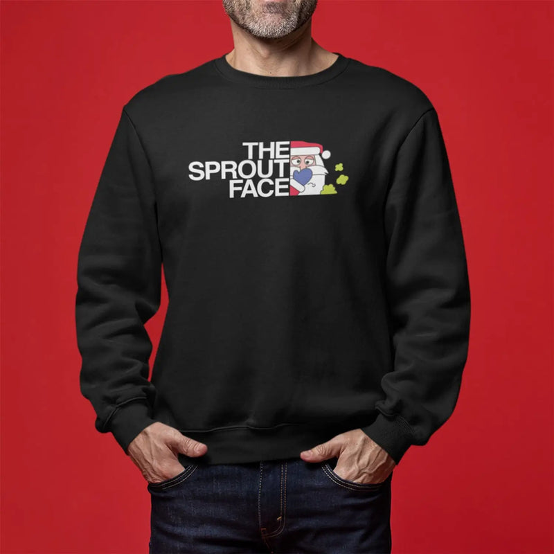 Santa Claus Sprout Face Funny Men’s Christmas Jumper