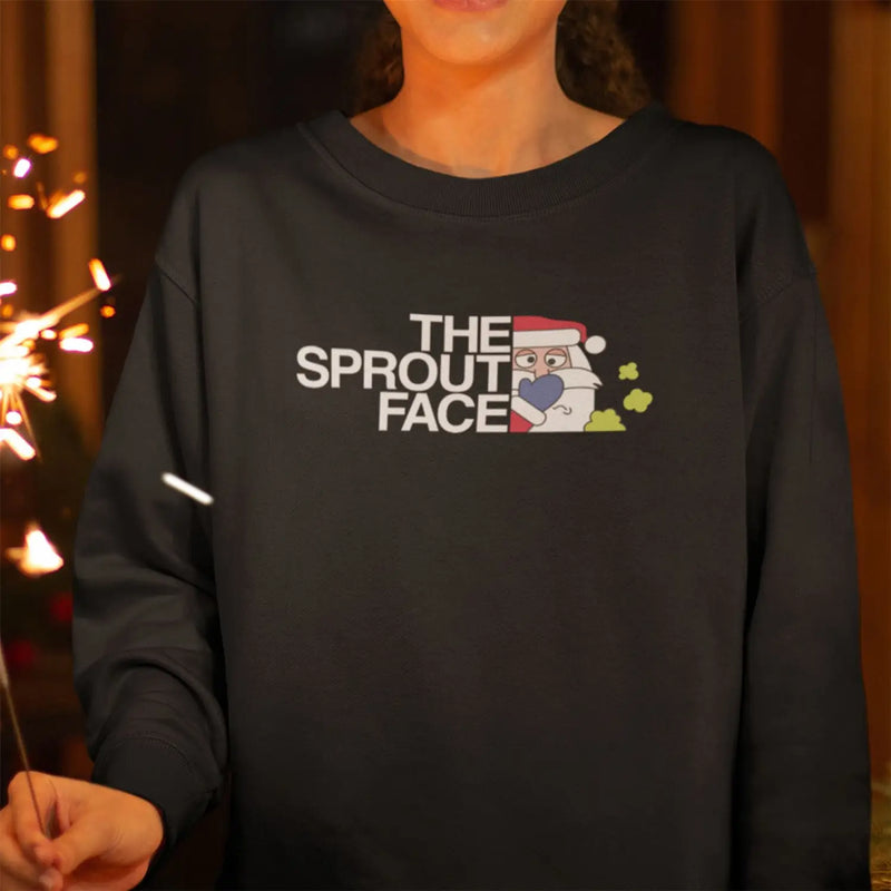 Santa Claus Sprout Face Funny Women’s Christmas Jumper