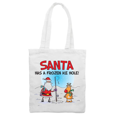 Santa Has A Frozen Ice Hole Funny Christmas Shoulder Shopping Bag